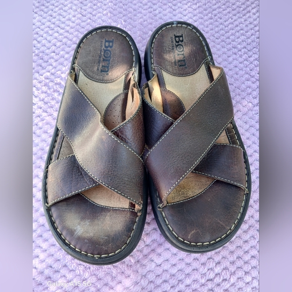 Born Other - Born Men's Brown Leather Sandals Size 11